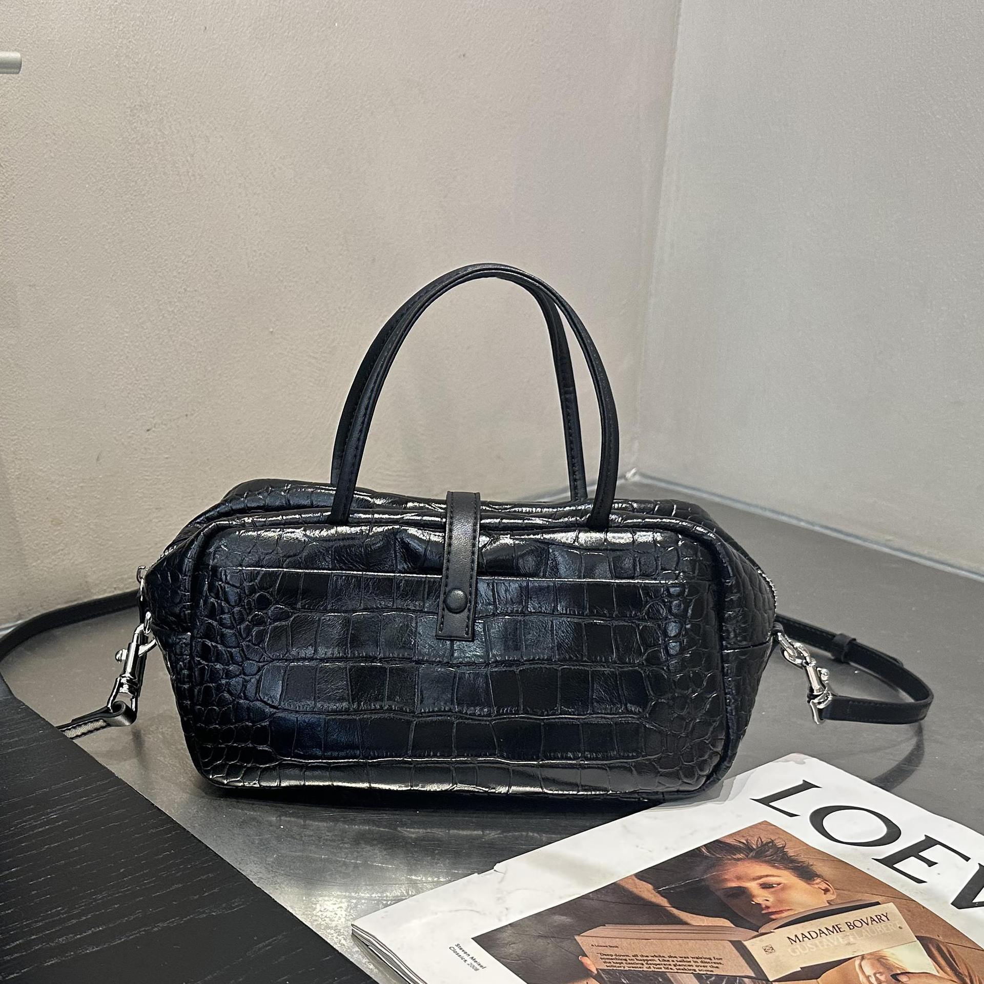 Cross-border Niche Design Crocodile-pattern Toast Bag, Luxury First-layer Cowhide, High-end Genuine Leather Women's Handbag 7