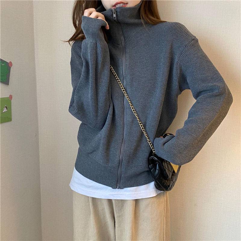 Versatile Long Sleeve Thick Knit Cardigan Loose