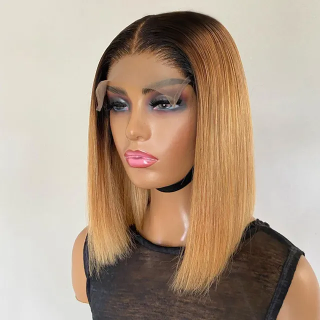12 Inch Short Gradient Honey Blonde Wig Short Hair - Shop at LoveMi