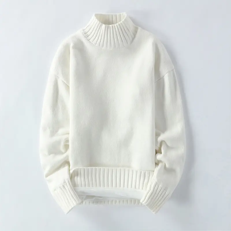 Plus Fleece Padded High Neck Men's Sweater