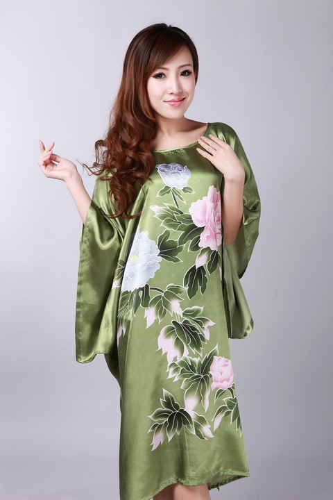 Title 2, Summer Cool Simulation Silk Round Neck Nightdress