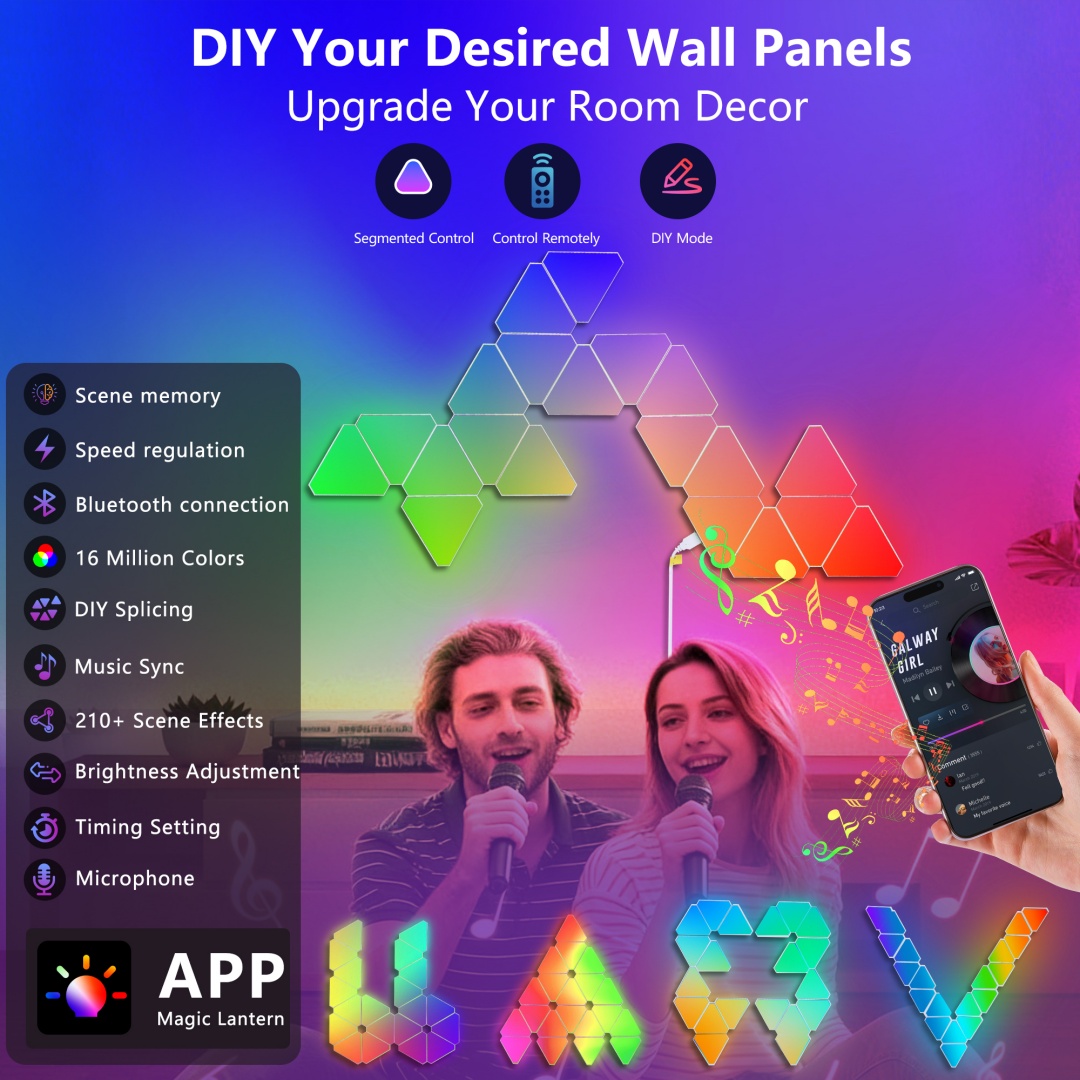 20-Pack Triangular Light Panels - Smart RGB LED Wall Lights With App & Remote... 3