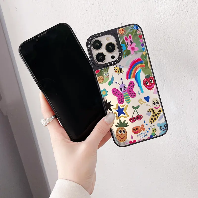 Rainbow Bee Mirror Anti Fall Cover Protective Shell