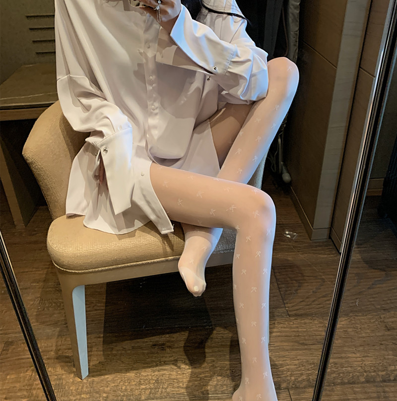 Summer Fashion Thin Bottoming Beautiful Legs Bow One-piece Socks