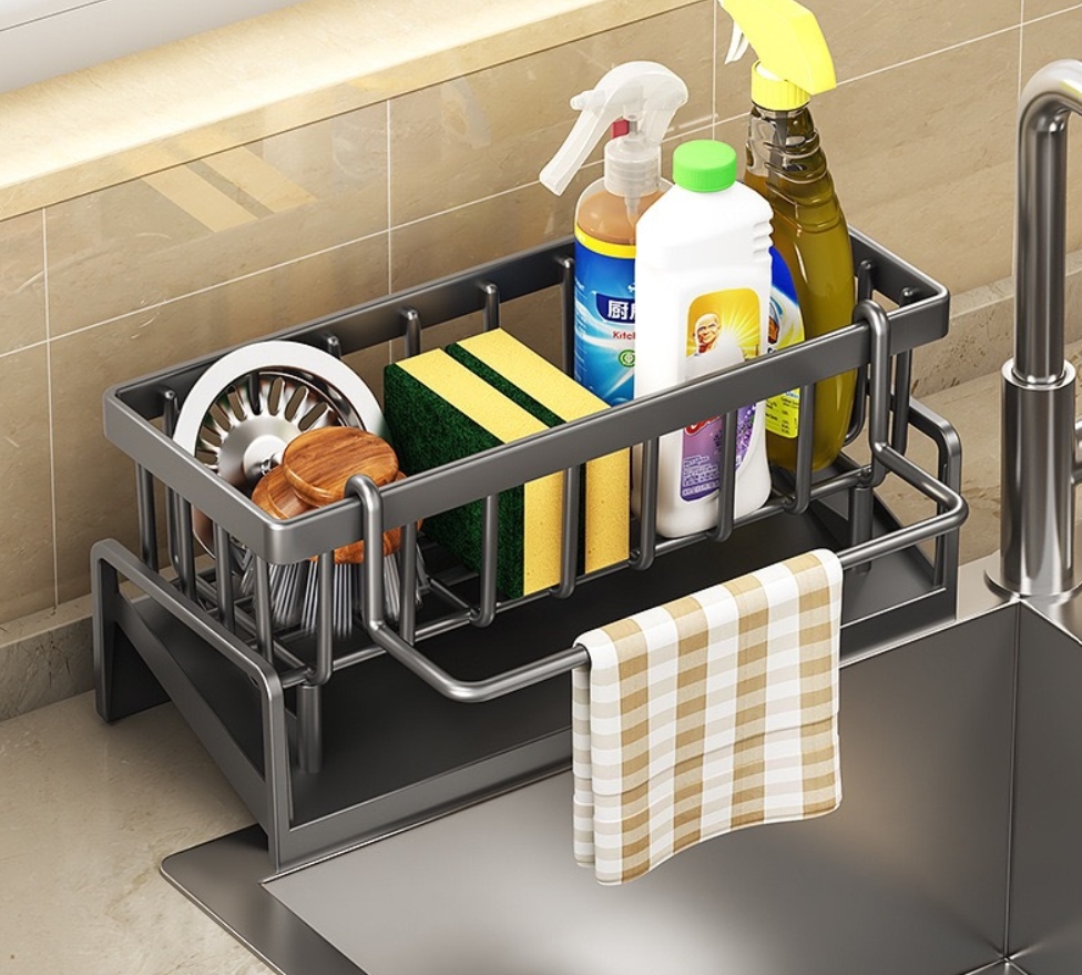 Cross-border Kitchen Sponge Rack, Draining Rack, Detergent Sorting, Multi-functional Rag Rack, Countertop Storage And Shelving Rack 2