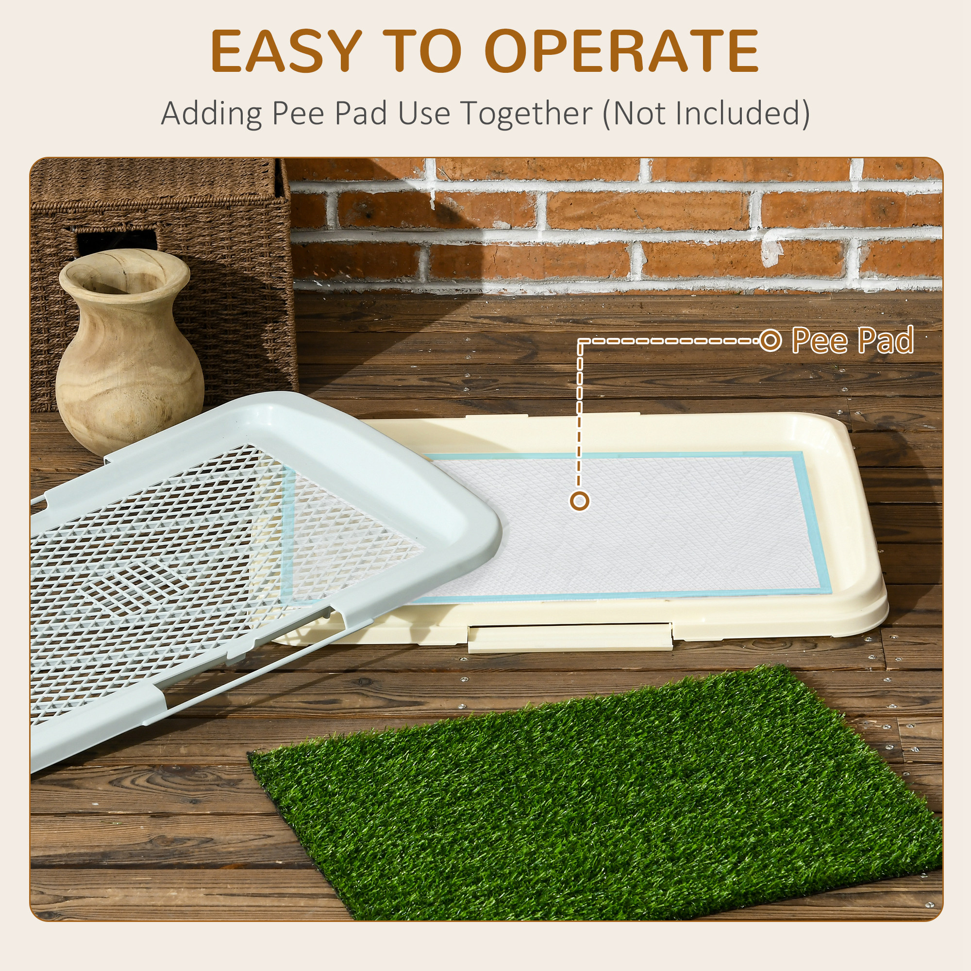 Puppy Training Mat, Indoor Portable With Artificial Lawn, Grid, Panel — image 9