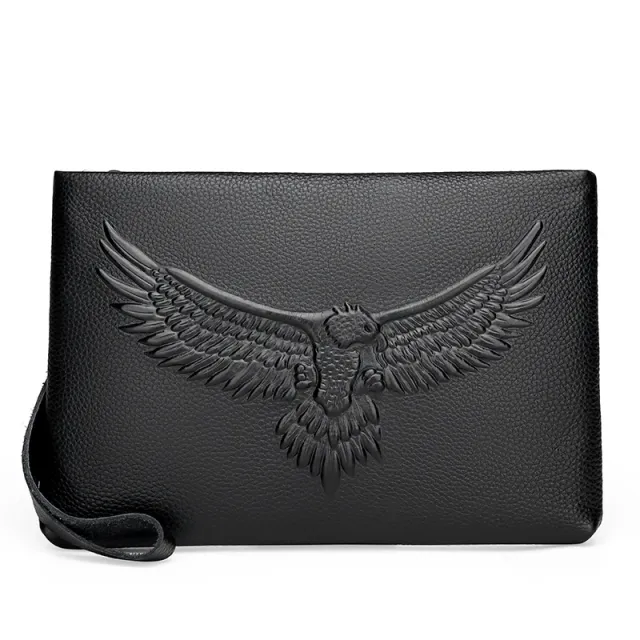 First Layer Cowhide Envelope Men's Clutch Bag Eagle - Shop at LoveMi