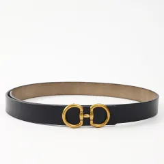 Solid Colour Fashionable Women's Leather Belt - Black - View 1