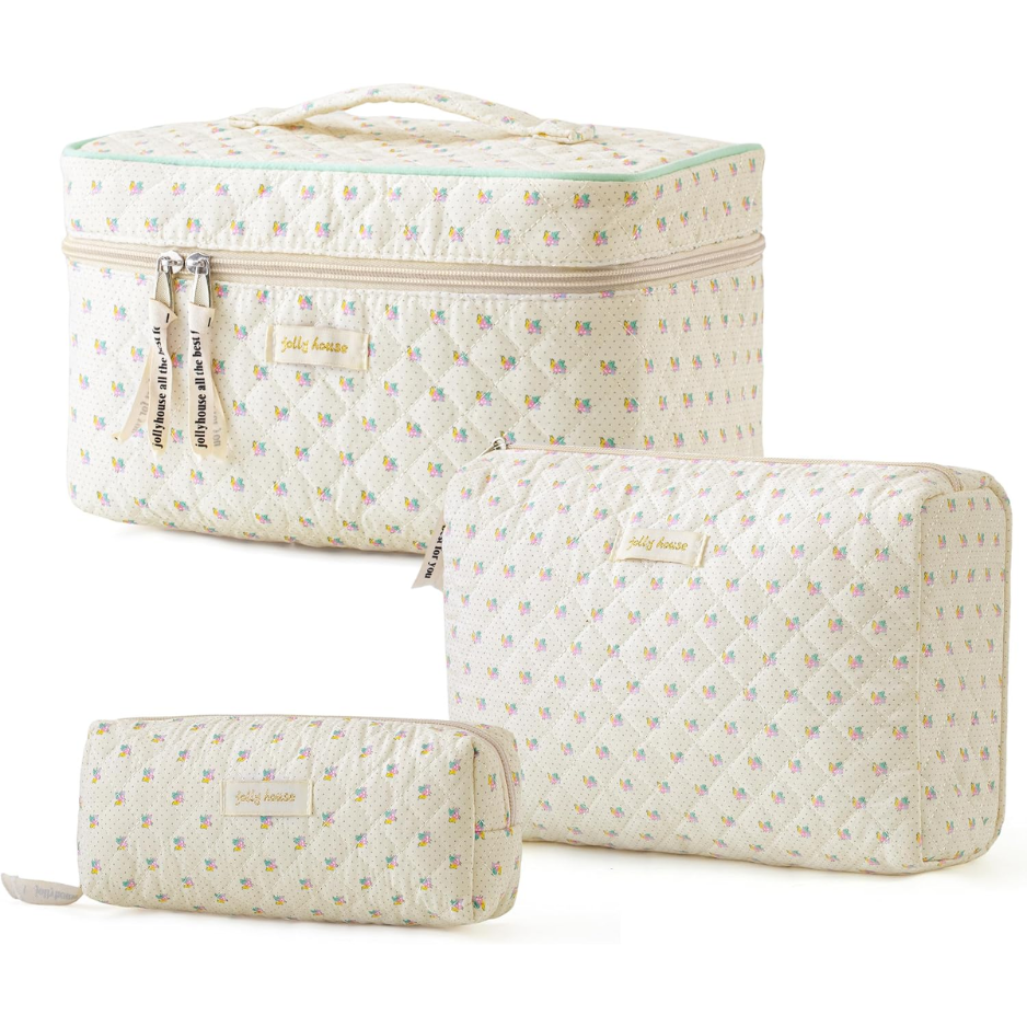 Quilted Cotton Makeup Bag Set, picture 3 of 3