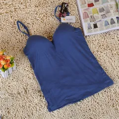 Women's V-neck Bottoming Shirt Without Steel Ring - Blue - View 1