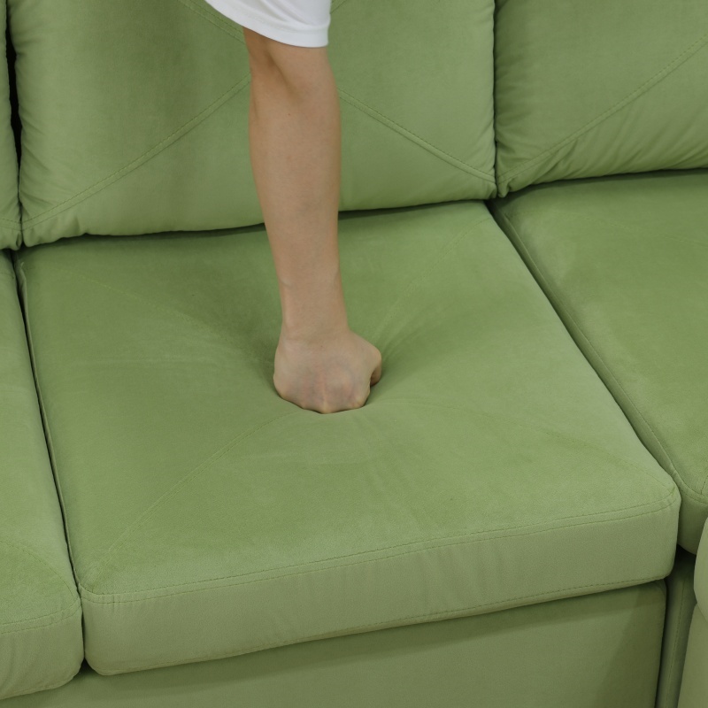 Pickup Only--Apple-Green Massa Flannel 4-Piece Couch Living Room Sofa Set