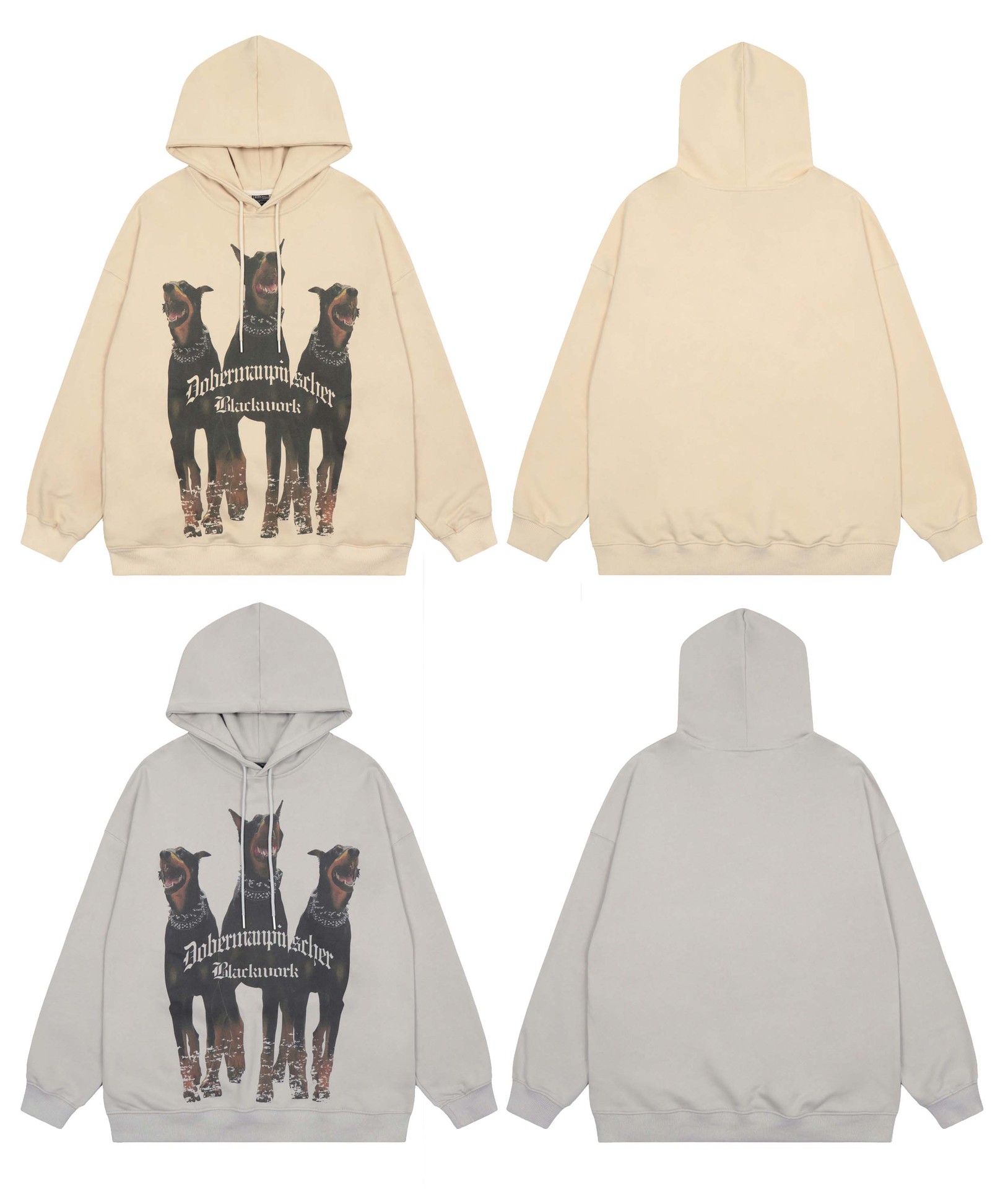 Title 10, Letter Printed Plush Hooded Sweater