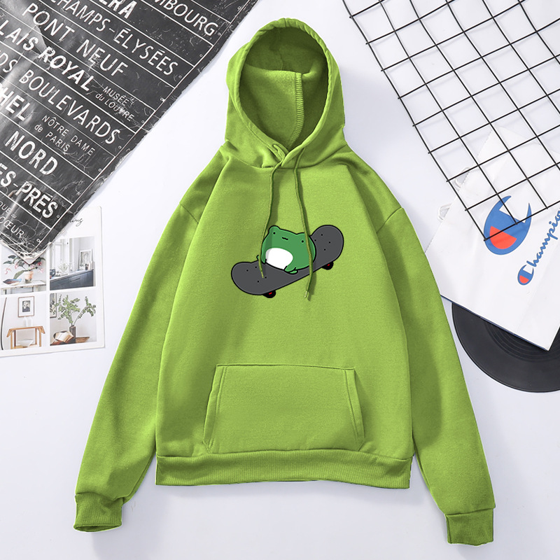 Title 11, Green baby skateboard simple print loose hooded...