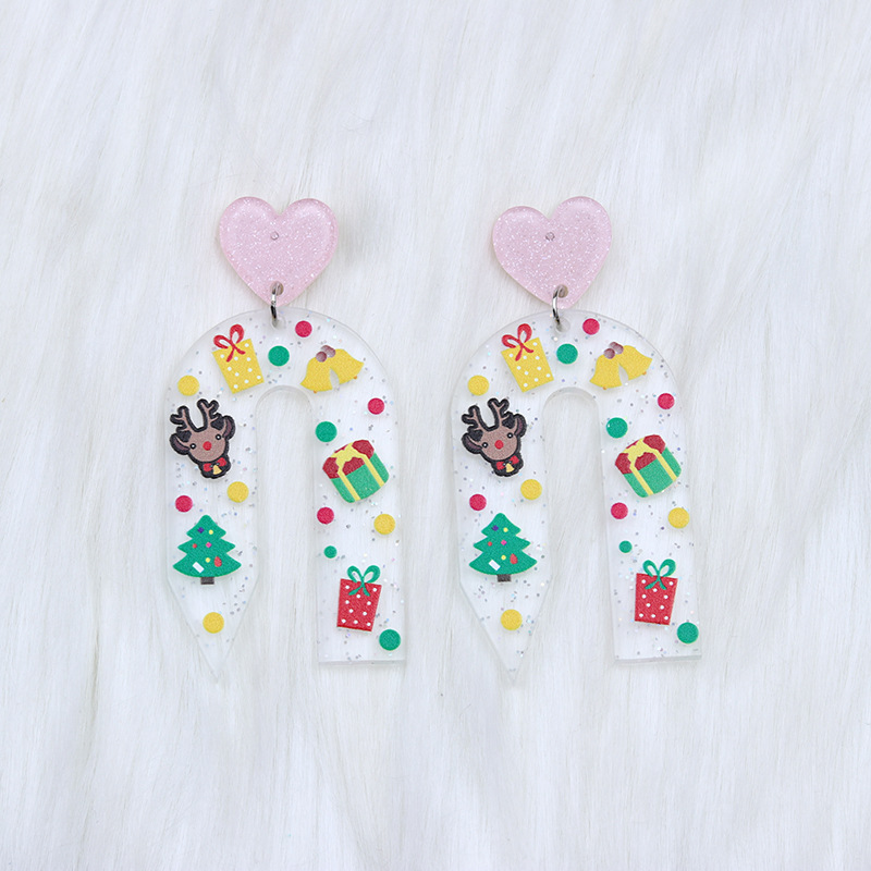 Christmas Ear Stud Elk Snowflake Crutch