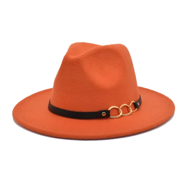Women's Woolen Top Hat Belt Accessories Orange - Shop at LoveMi