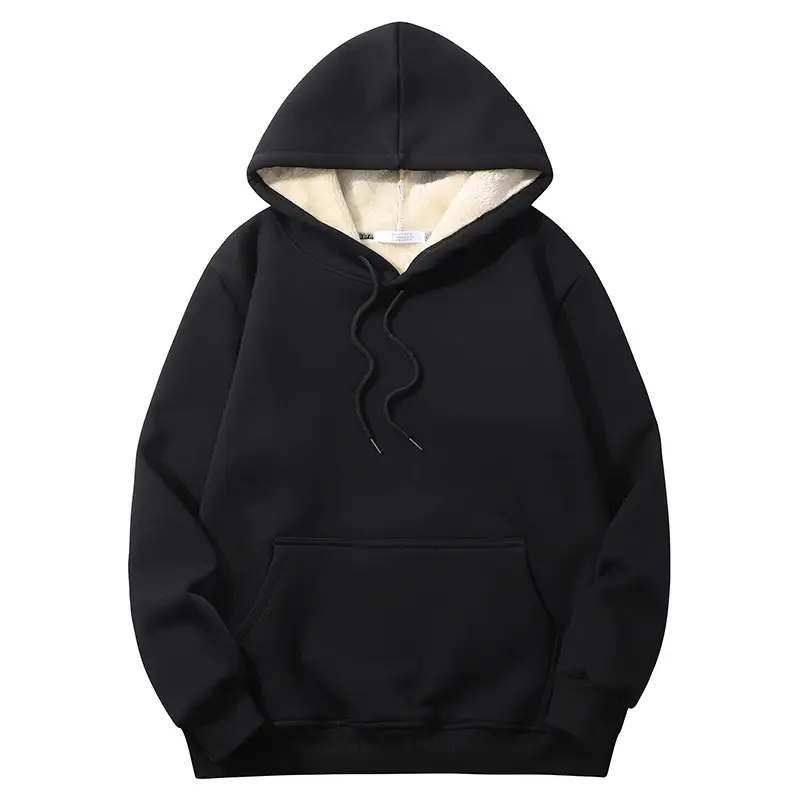 Winter Cashmere Solid Color Loose Warm Fleece Hoodie