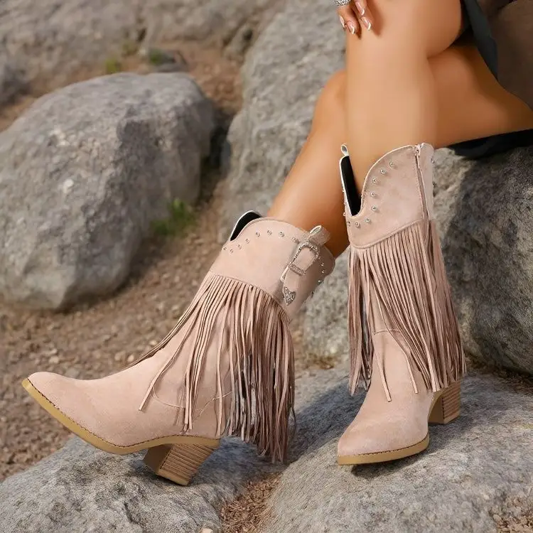 Women's New Plus Size Tassel Fashion Boots