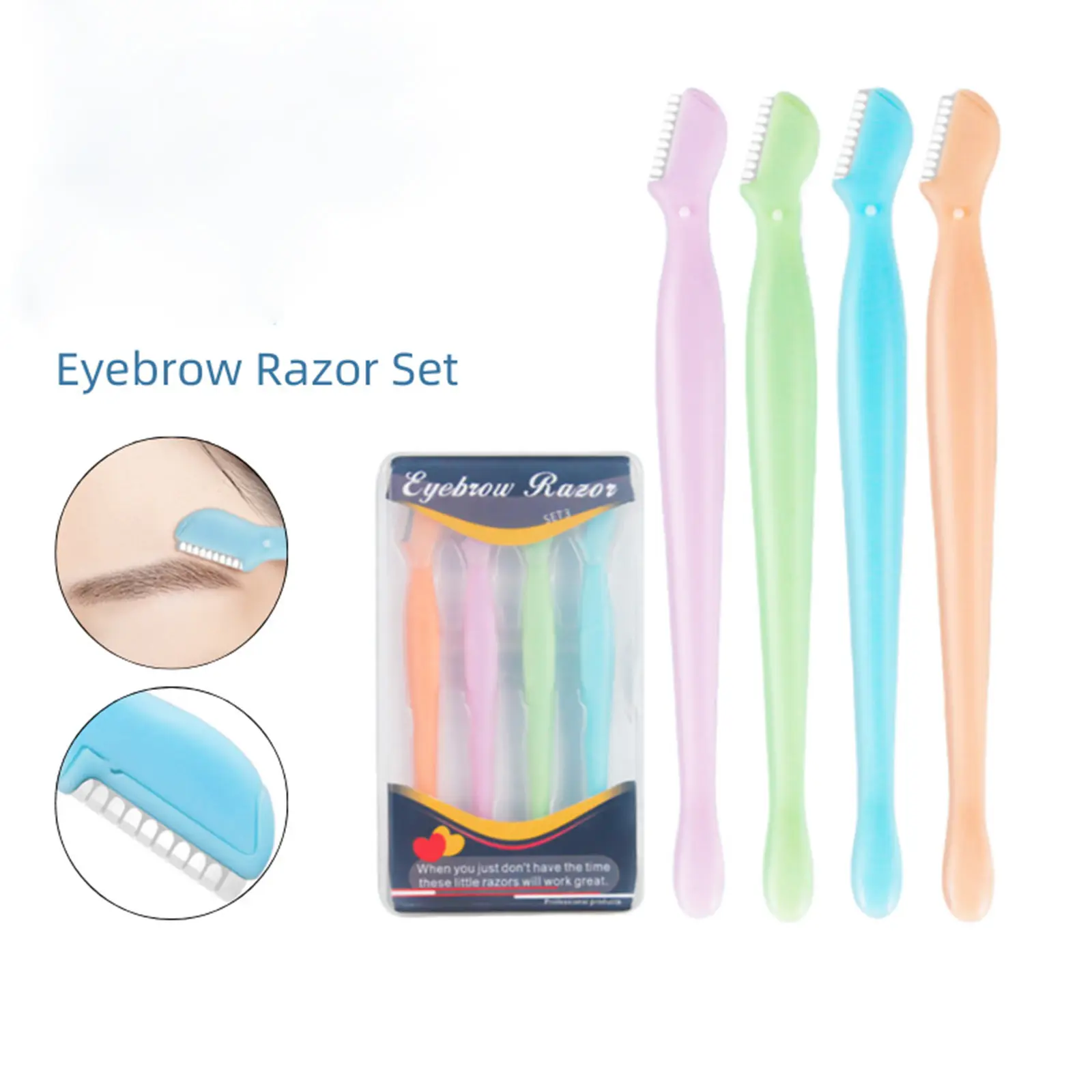 Straight Handle Round Head Eyebrow Trimmer Beauty
