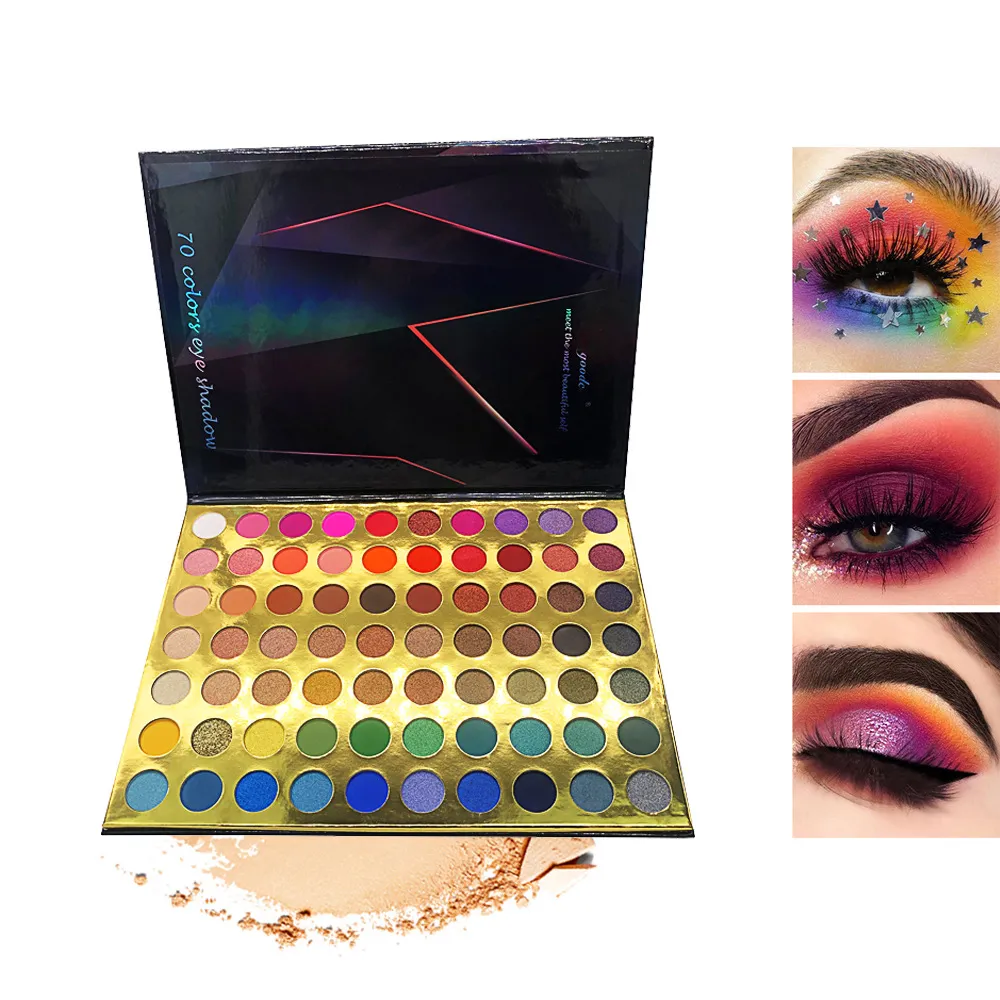 70 Color Eyeshadow Multicolor Eyeshadow Palette Matte Pearlescent Color - 70Colors