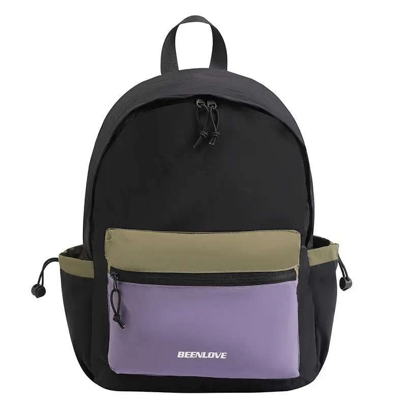 Color Blocking Backpack, Outdoor Sports Nylon Folding