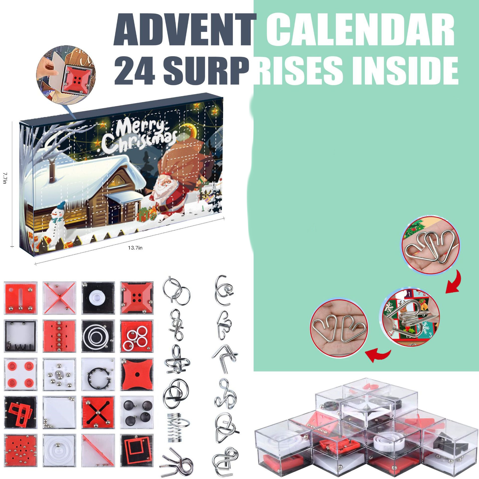 Title 2, Weihnachten 24 Tage Kalender Hand Tear Blind Bo...