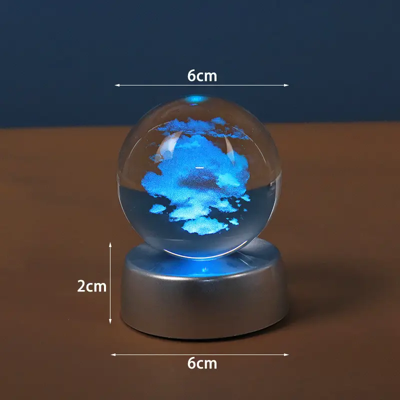 Starry Galaxy Series Crystal Ball Luminous 3D Carved Glass Inside