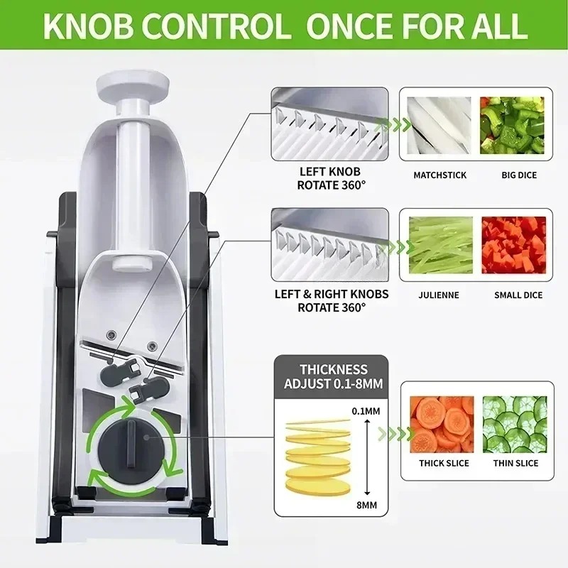 Kitchen Vegetable Cutter Safe Manual Multi-function Salad Chopper Potato Slicer Cheese Graters Kitchen Tools French Fries Cutter 9