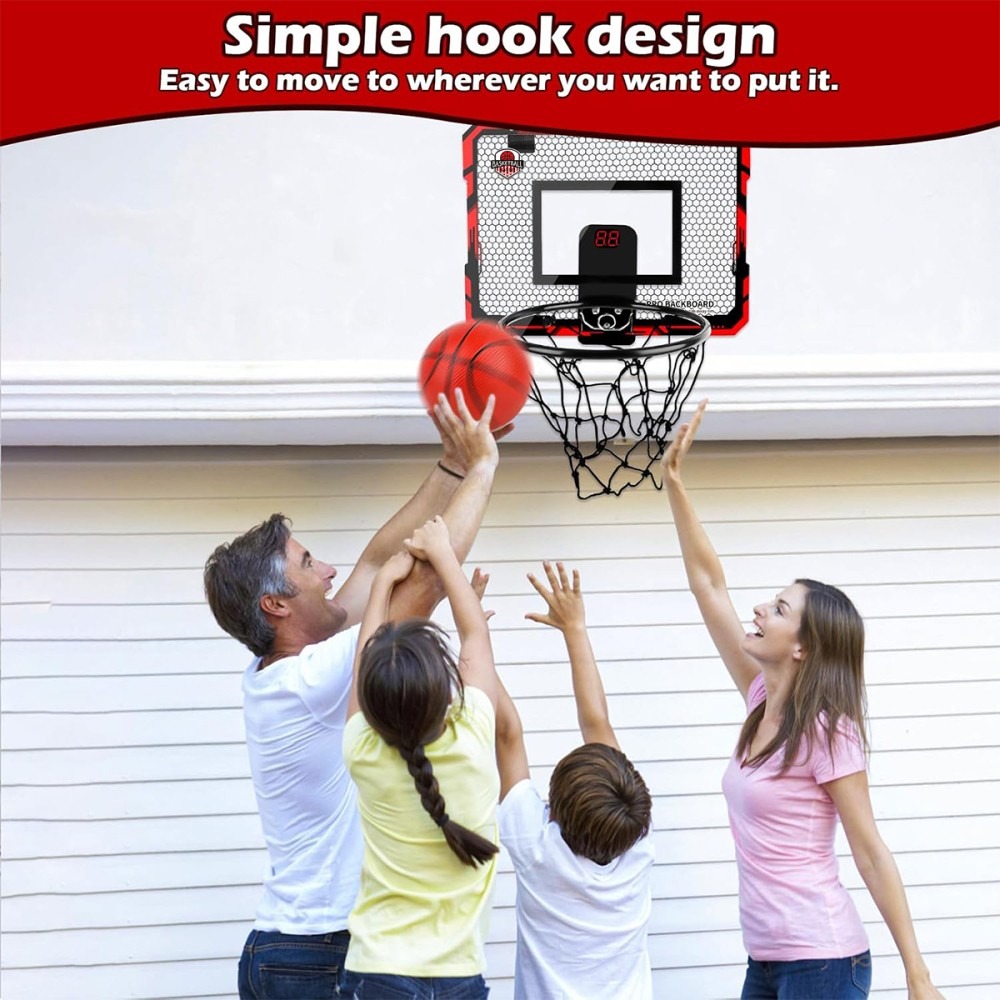 Indoor Basketball Hoop For Kids, Over The Door Mini Hoops With LED UK
