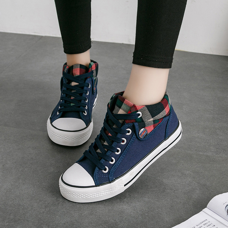 Title 6, Flat mid-to-high women canvas shoes