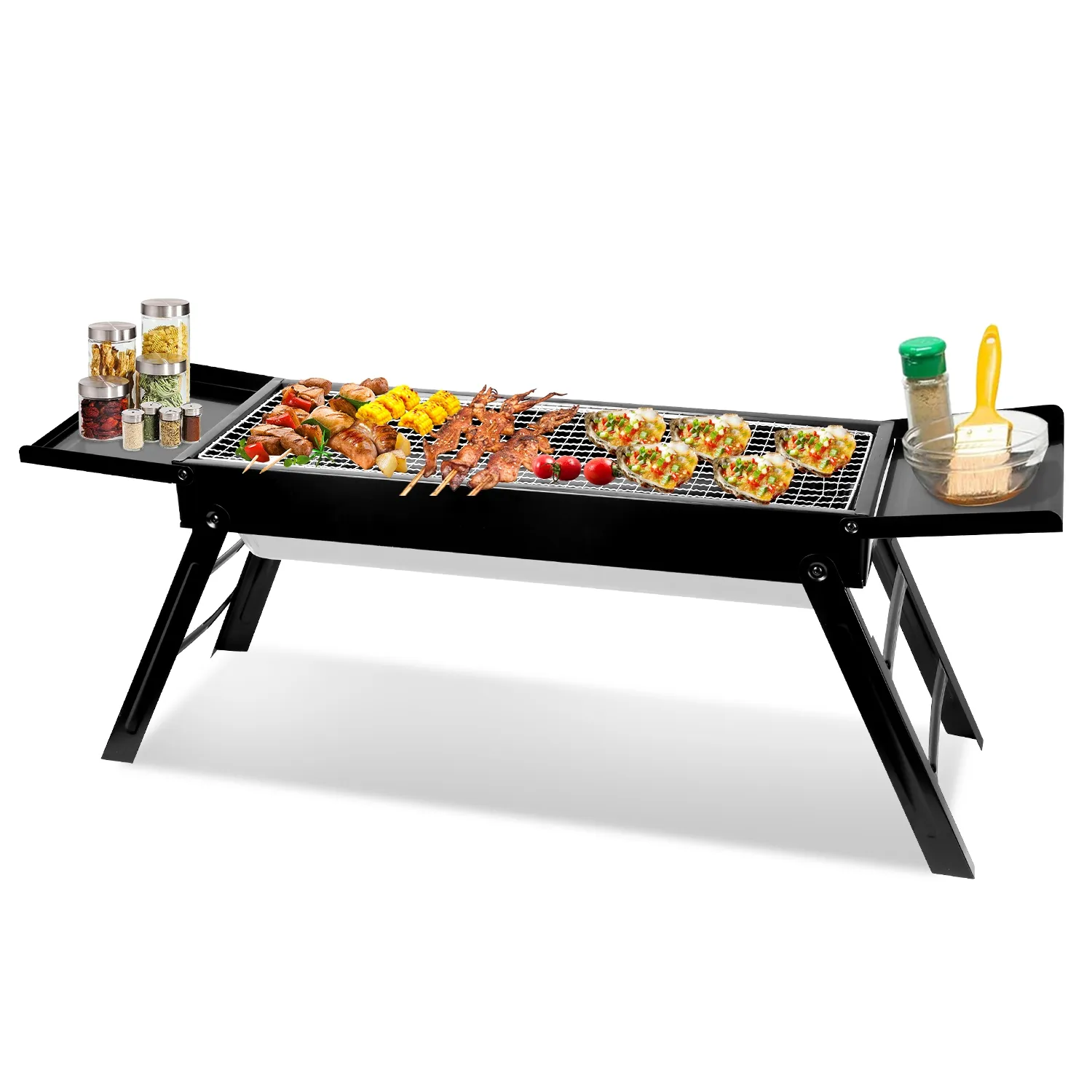 Foldable Charcoal BBQ Grill Stainless Steel Net