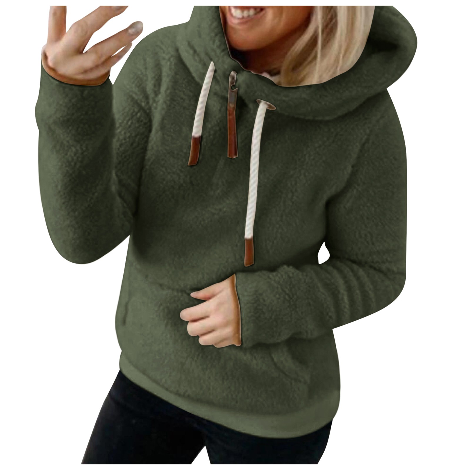 Title 6, Womens Jacket With Hood Pocket Plush Jacket, p...