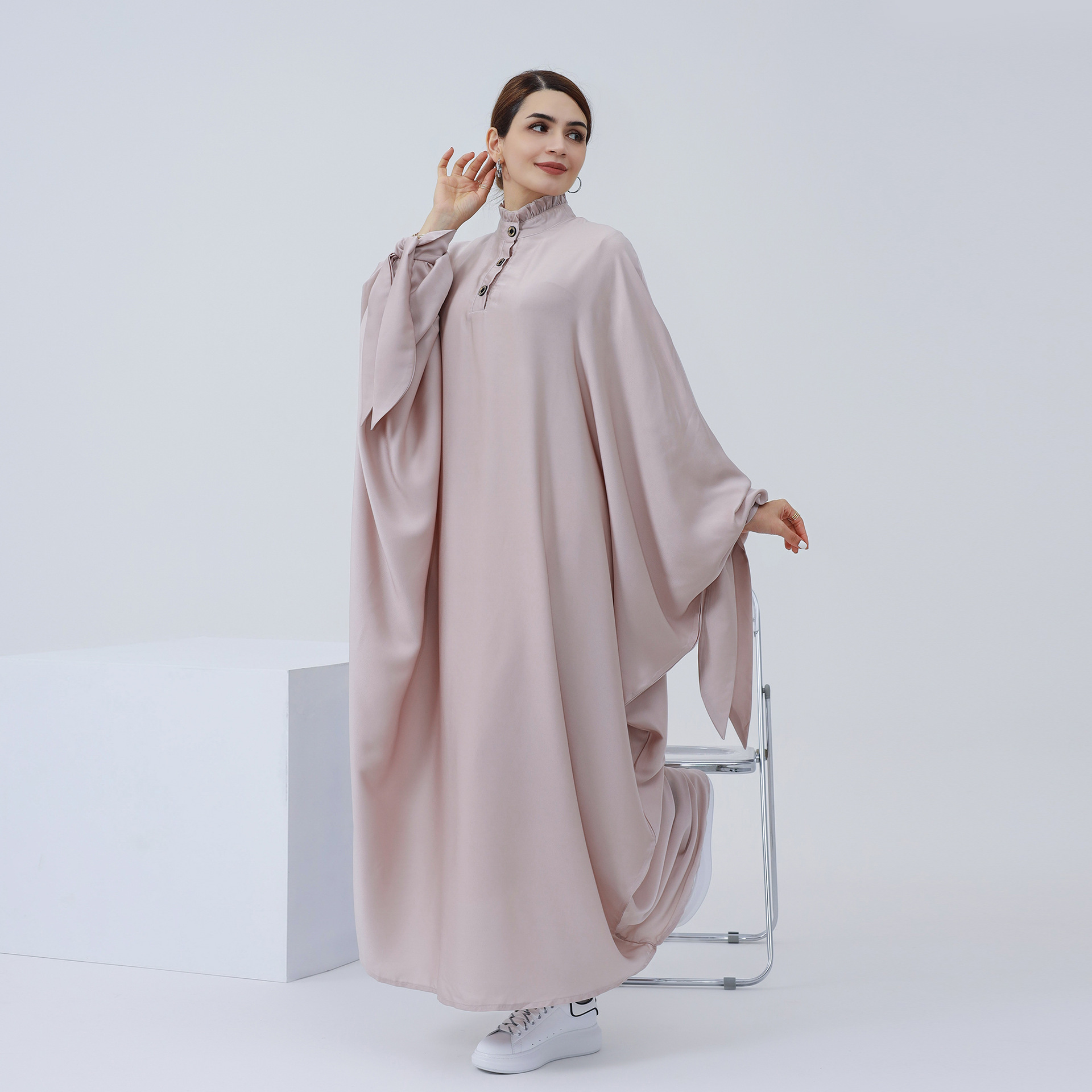 Title 5, Large Swing Solid Color Robe Dress