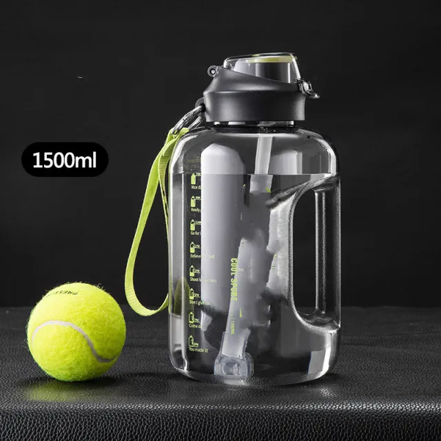 With Straw Large Portable Travel Bottles For Training Sport Black - Shop at LoveMi