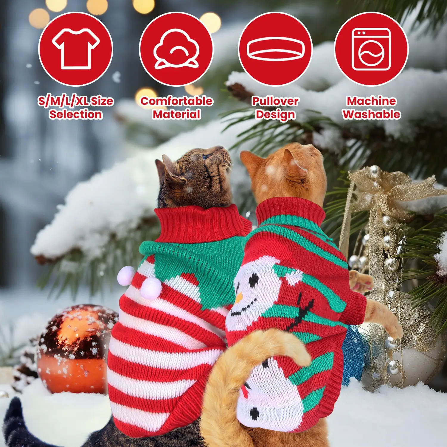 2 Patterns 4 Sizes Option-- Pet Christmas