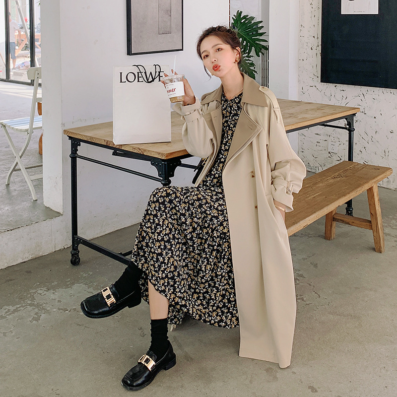 Casual Goddess Fan Temperament Knee-length Autumn Coat