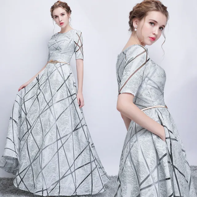Women's Slim And Elegant Banquet Host Dress Grey - Shop at LoveMi
