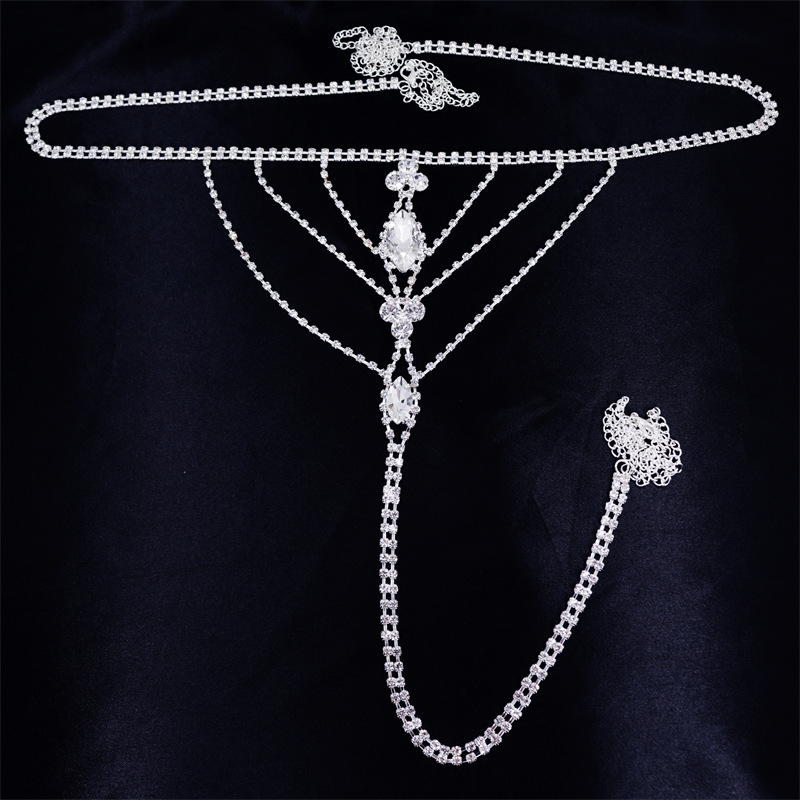 Title 4, White Rhinestone Body Chain European And Americ...