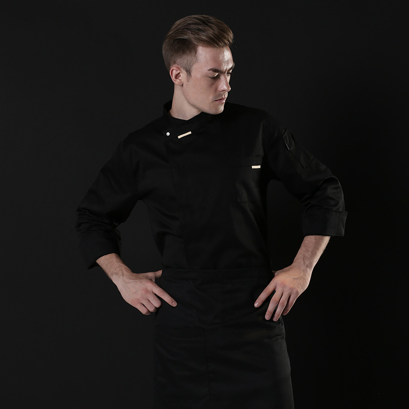 Chef's Work Clothes Men's Long Sleeved Black High-grade