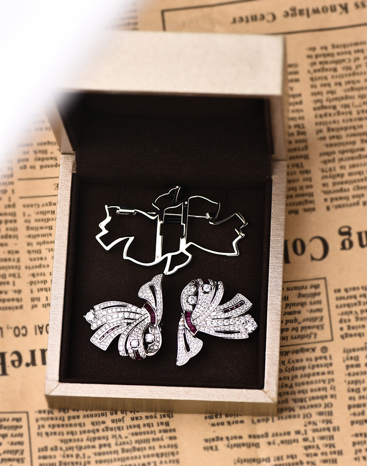 High Grade Detachable Double Clip Bow Brooch — foto 8