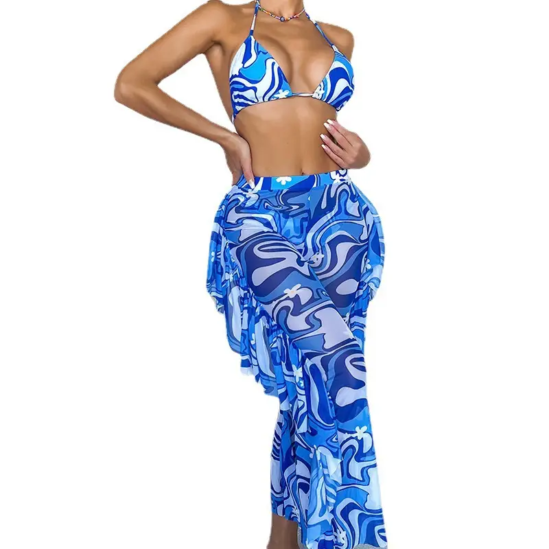 Women's  Back Sunscreen Split Three Piece Swimsuit