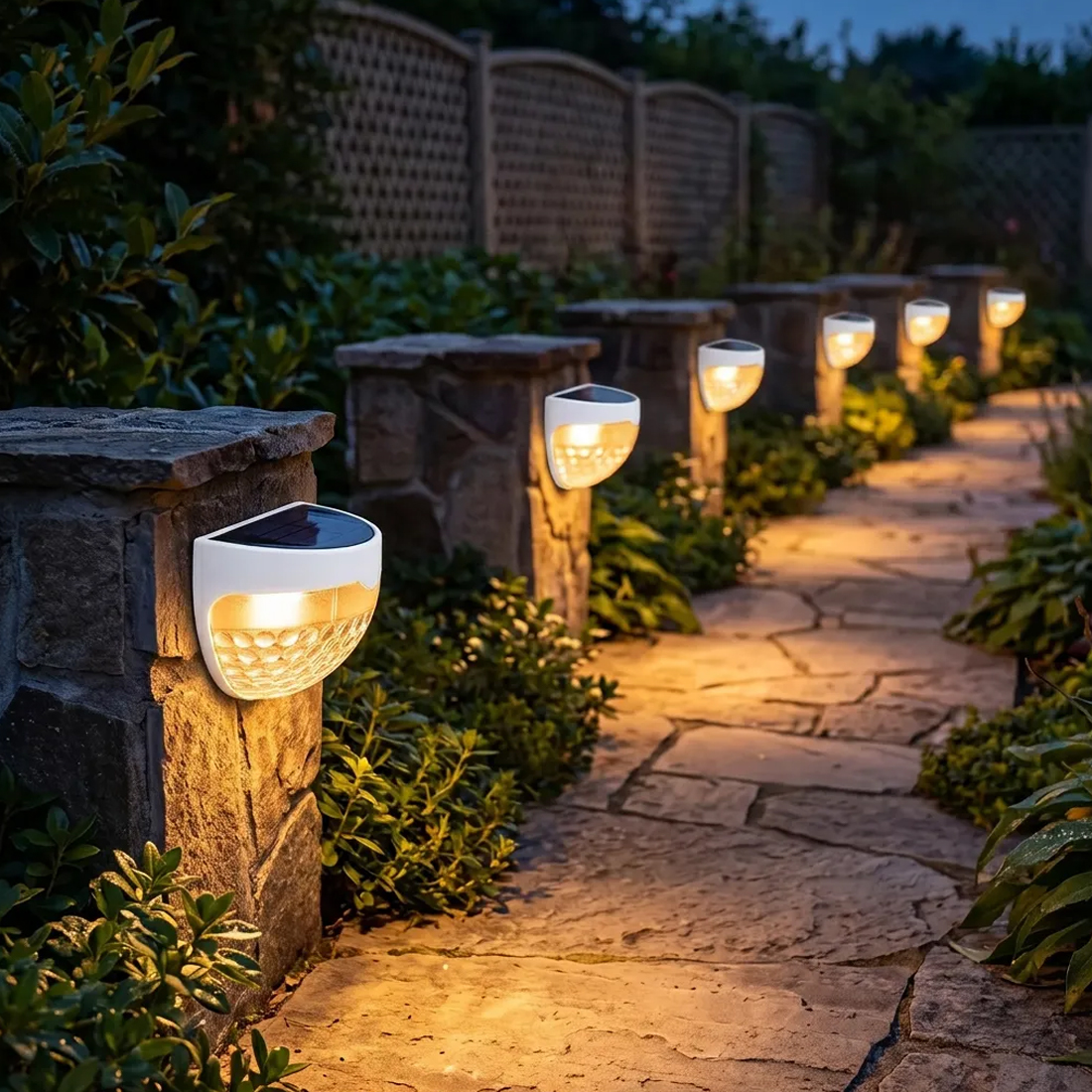 8PCS Super Bright Solar Powered Door Fence Wall Lights LED Outdoor Garden Lamp — image 2