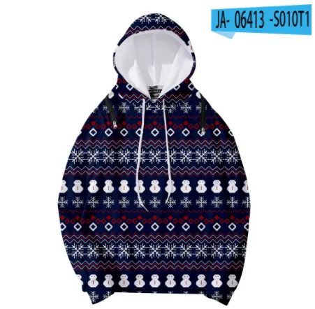 Christmas Element Printed Detachable Hooded Loose Women's Sweater Style8 Xs - Shop at LoveMi