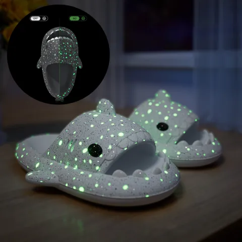 Shark Slippers with Starry Night Light Design Bathroom Couple