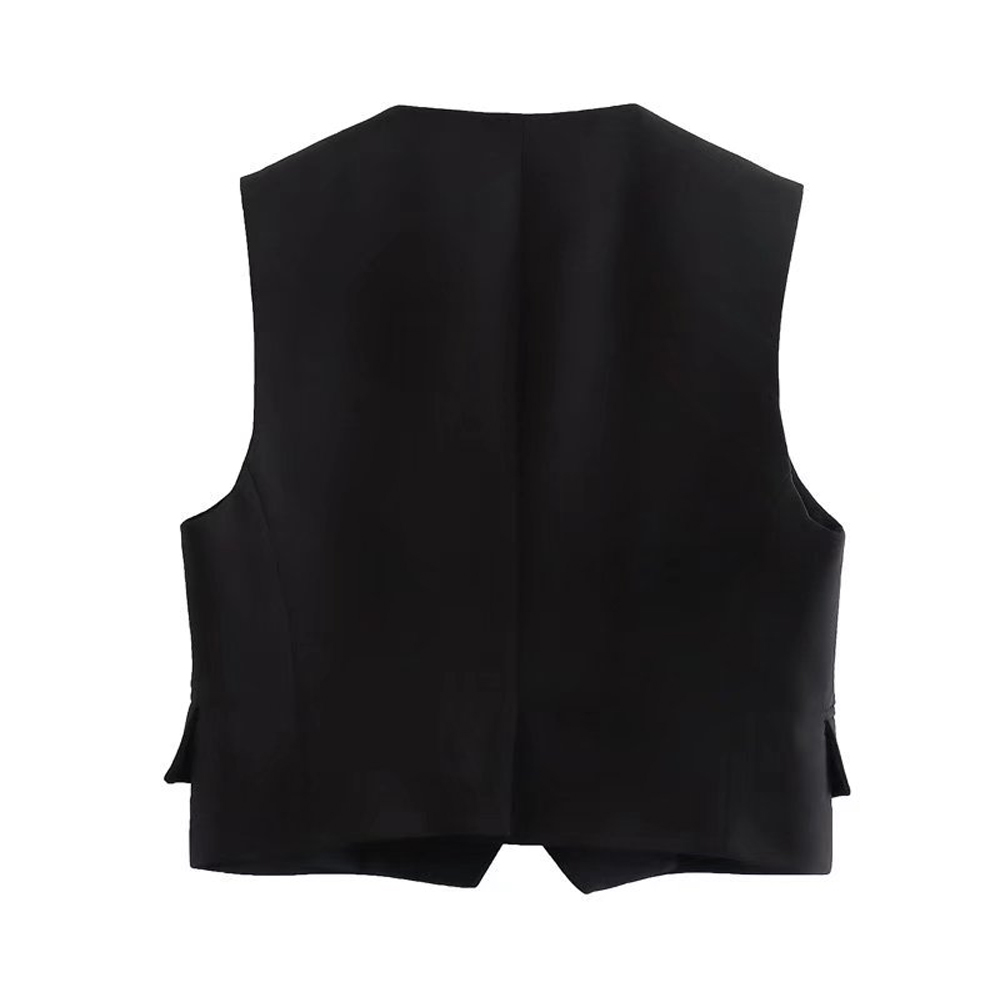 New Women's V-Neck Linen Solid Tank Top