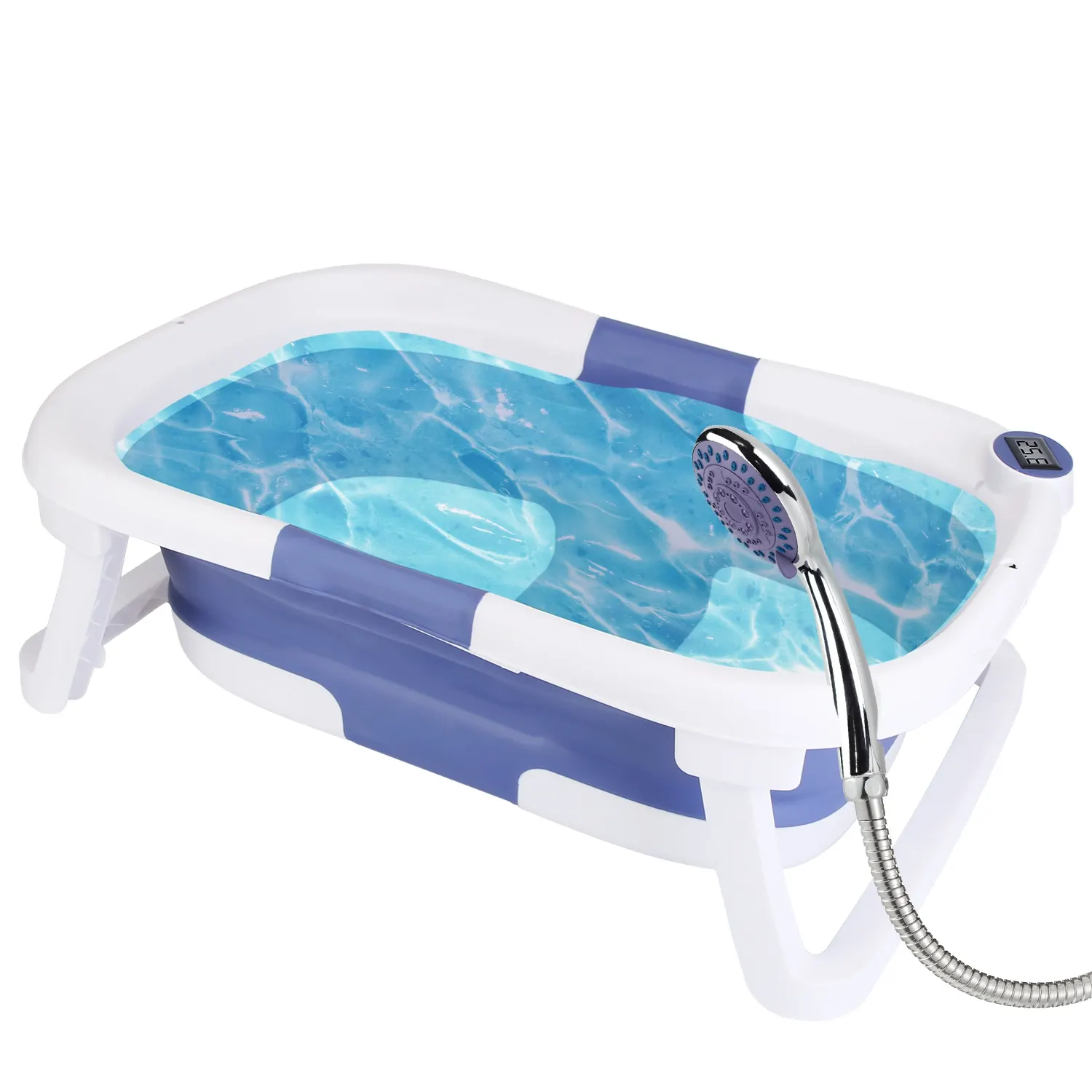 Baby Bath Tub With Thermometer Collapsible Travel