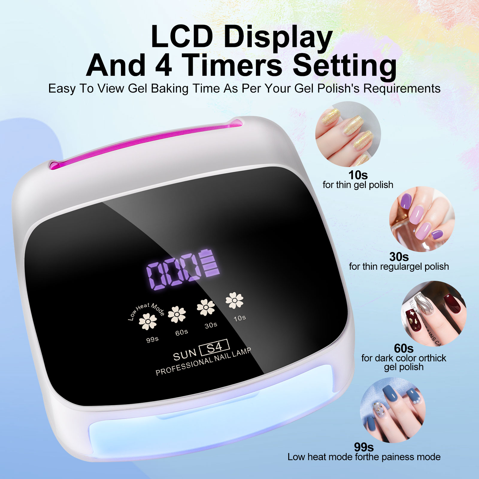 UV Nail Lamp, Professional Cordless UV LED Lamp For Nails 66Pcs Lamp Beads Automatic Sensor Gel Nail Uv Light For Nail Art At Home And In Salons