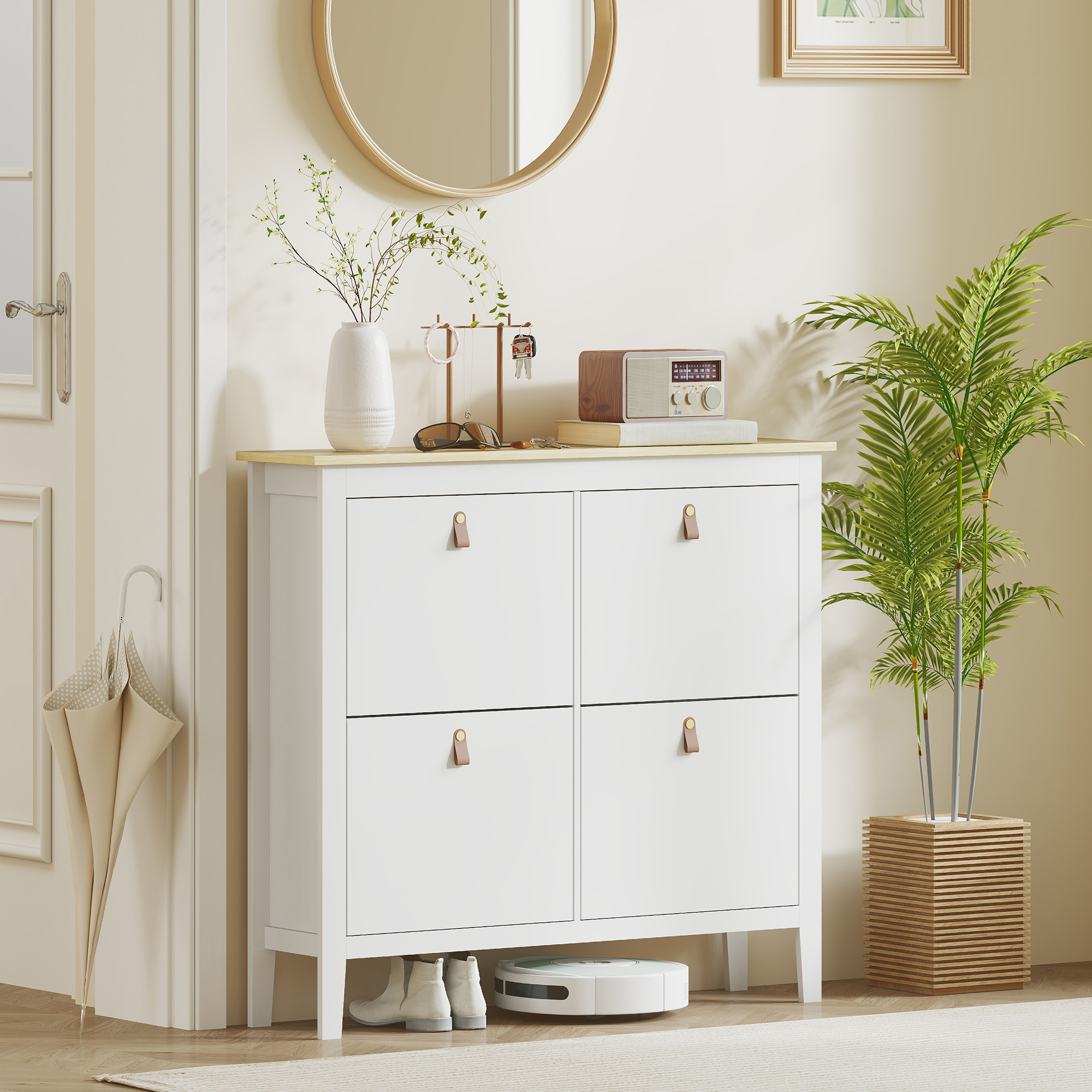 Modern Four Drawer Shoe Cabinet — image 3