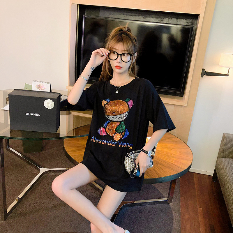 Heavy Industry Hot Drill Bear Short Sleeve T-shirt Women