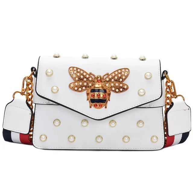 One shoulder Messenger Bag Temperament Style Fashionable Western Style White - Shop at LoveMi