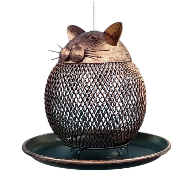 Cat Shaped Bird Feeder Cat Shaped Vintage Handmade Outdoor Decor Villa Garden Decoration Hanging Bird Outdoor Feeder - Shop at LoveMi
